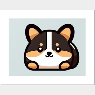 Marble Rye Cute Tricolor Corgi Loaf Posters and Art